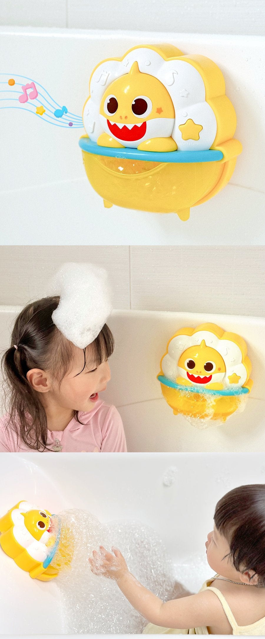 Baby Shark Melody Bubble Toy + Baby Shark Bath Gun 3-Piece Set