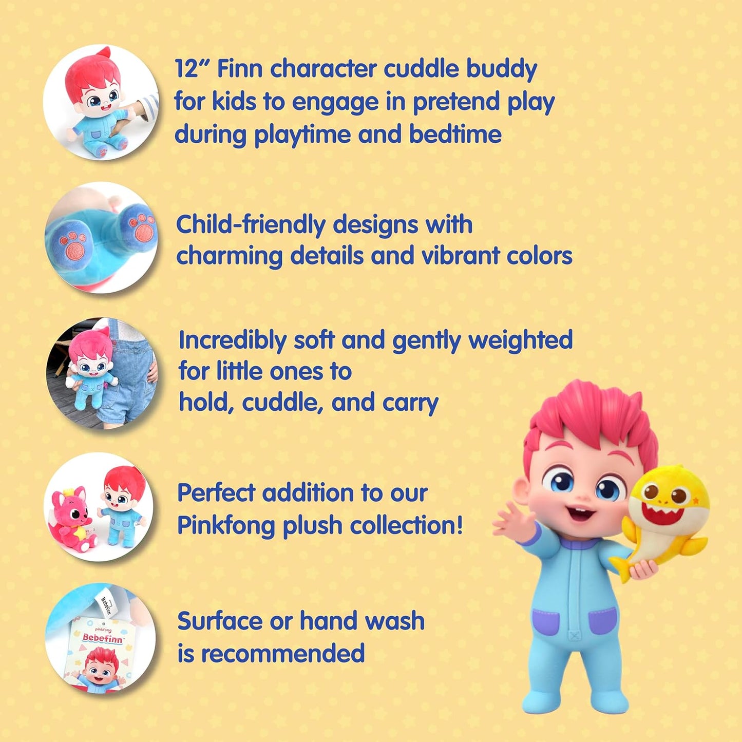 Pinkfong Bebefinn Plush Toy - 12" (30cm)